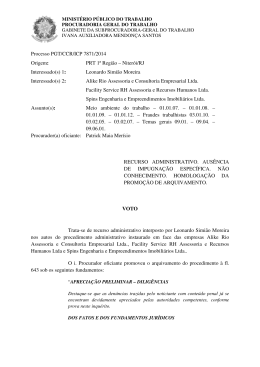 Processo PGT/CCR/nº 7871/2014 - Ministério Público do Trabalho