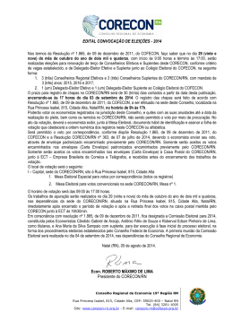 EDITAL CONVOCAÇÃO DE ELEIÇÕES - 2014 - CORECON-RN