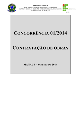 CONCORRÊNCIA 01/2014 CONTRATAÇÃO DE OBRAS