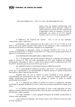 Decisão Normativa TCU nº 134, de 04 de dezembro de 2013