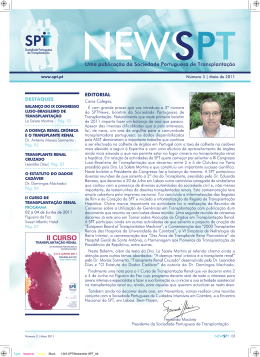 Newsletter Junho 2011 - Sociedade Portuguesa de Transplantação