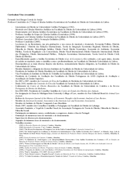 Curriculum Vitae (resumido) Fernando José Borges Correia