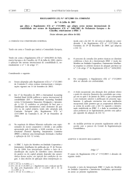REGULAMENTO (CE) - Comissão de Normalização Contabilística