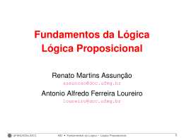 Fundamentos da Lógica Lógica Proposicional