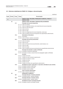Estrutura detalhada da CNAE 2.0: Códigos e denominações