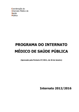 programa do internato médico de saúde pública