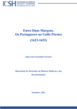 Entre Duas Margens. Os Portugueses no Golfo Pérsico (1623