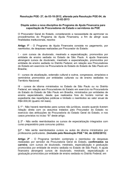 Resolução PGE- 27, de 03-10-2012, alterada pela Resolução PGE
