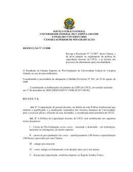 Resolução Nº 13/2008 - Universidade Federal de Campina Grande
