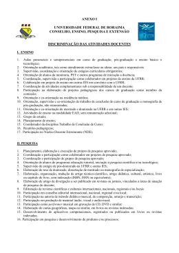 Plano de Trabalho Docente - Universidade Federal de Roraima
