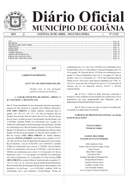Diário Oficial MUNICÍPIO DE GOIÂNIA