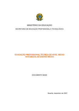 Documento Base da Educação Profissional Técnica de Nível Médio
