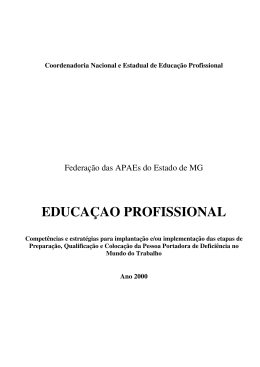 Educação Profissional - Federação das Apaes do Estado de Minas