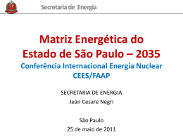 Matriz Energética do Estado de São Paulo – 2035