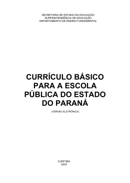Currículo Básico para a Escola Pública do Estado do Paraná
