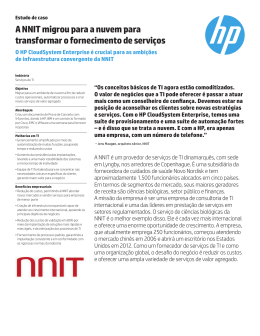 HP CloudSystem | Estudo de caso | NNIT | HP
