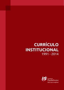 CURRÍCULO INSTITUCIONAL - Instituto Paulo Freire