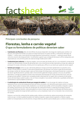 Florestas, lenha e carvão vegetal - Center for International Forestry