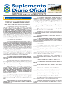 Edital nº. 001/Quadro-Geral/2012, de 04 de maio de 2012