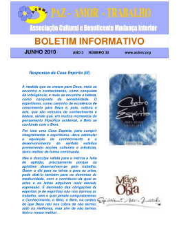 Boletim Informativo 30 - Associação Cultural Espírita Mudança Interior