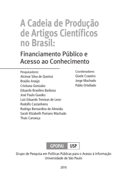 A Cadeia de Produção dos Artigos Cienctíficos no Brasil