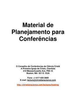 Material de Planejamento para Conferências