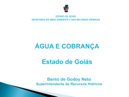 ÁGUA E COBRANÇA Estado de Goiás - CBH