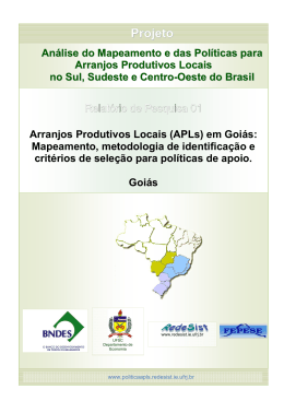 Mapeamento dos APLs - Goiás
