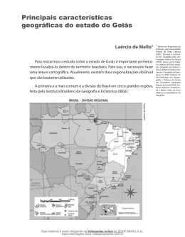 Principais características geográficas do estado do Goiás
