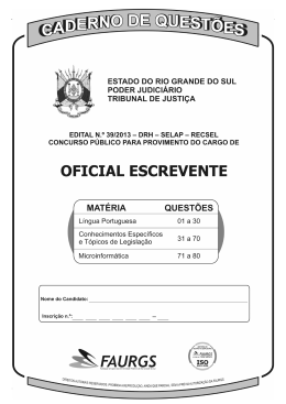 Oficial Escrevente - 80q - Tribunal de Justiça do Estado do Rio