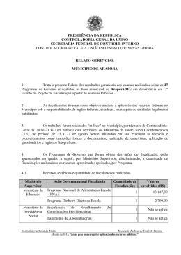 relatório de fiscalização n.º 243 município de araporã – mg