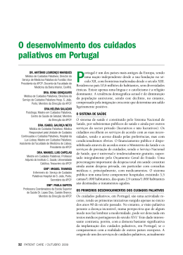 O desenvolvimento dos cuidados paliativos em Portugal