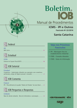 IOB - ICMS/IPI - Santa Catarina - nº 22/2014