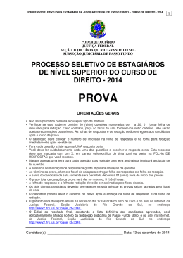 PROVA APLICADA DIREITO - 2014 - Justiça Federal do Rio Grande