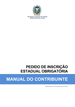 MANUAL DO CONTRIBUINTE - Secretaria de Estado de Fazenda