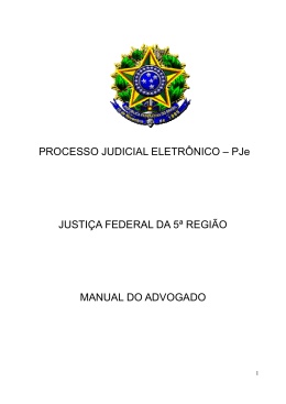 PJe - Manual do Advogado - Justiça Federal na Paraíba