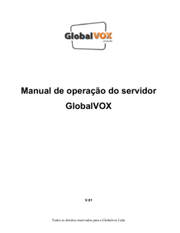 Manual de operação do servidor GlobalVOX