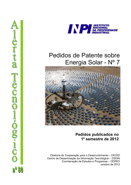 Pedidos de Patente sobre Energia Solar - Nº 7