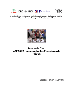 Estudio de caso ASPROVE- Associacoa dos produtores do PROVE