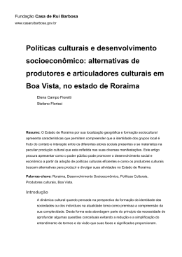 Políticas culturais e desenvolvimento socioeconômico: alternativas