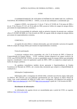 Aviso publicado no Diário Oficial da União em 11/02/2005