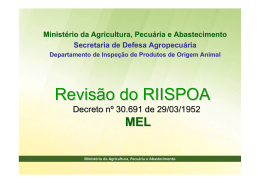 Revisão do RIISPOA - Ministério da Agricultura