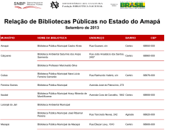 Relação de Bibliotecas Públicas no Estado do Amapá