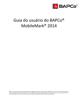 Guia do usuário do BAPCo® MobileMark® 2014
