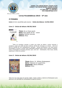 Livros Paradidáticos 2015 – 6º ano