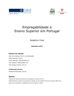 Empregabilidade e Ensino Superior em Portugal
