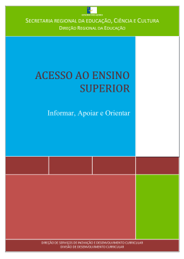 ACESSO AO ENSINO SUPERIOR - Portal da Educação dos Açores