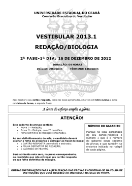 VESTIBULAR 2013.1 REDAÇÃO/BIOLOGIA