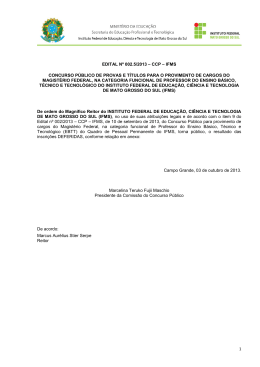 1 EDITAL Nº 002.5/2013 – CCP – IFMS CONCURSO PÚBLICO DE