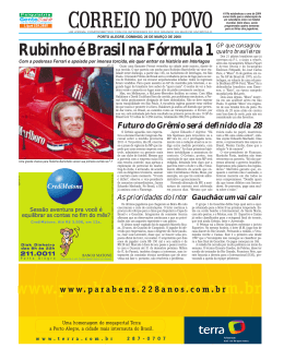 Rubinho é Brasil na Fórmula 1